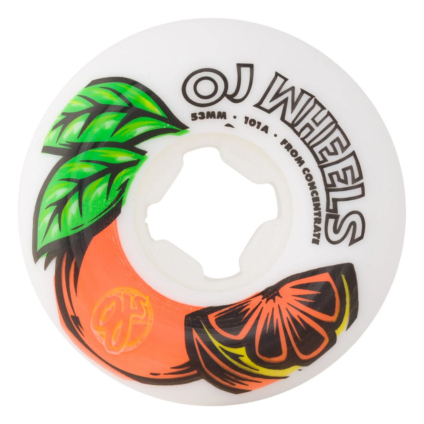 OJ Wheels From Concentrate White/Orange Hardline 101a