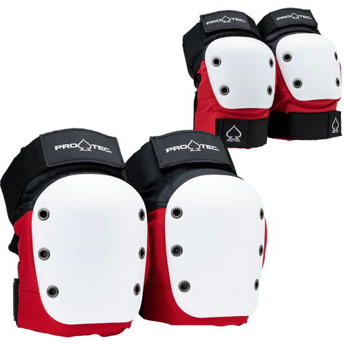 Protec Street Gear Elbow/Knee Combo Pack Red/White