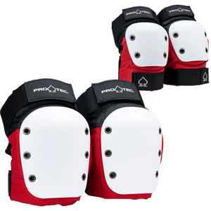 Protec Street Gear Elbow/Knee Combo Pack Red/White
