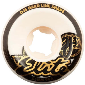OJ Wheels Elite Hardline White/Gold 99a