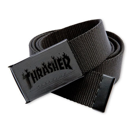 Thrasher Flames Web Belt Black Tonal
